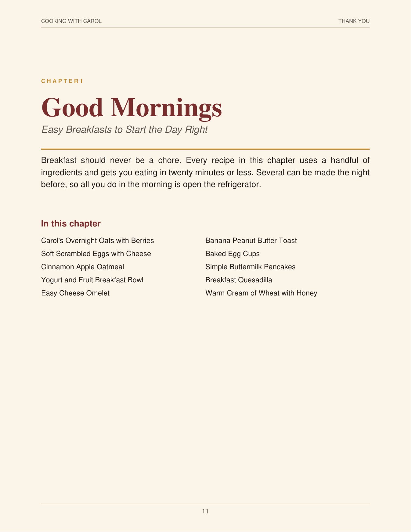 A chapter opener page from the cookbook